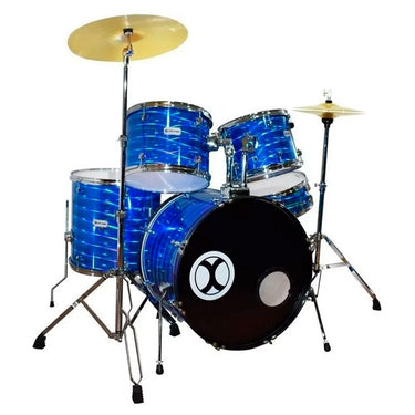 Bateria Extreme Exbt073 Profesional Azul 3d 5 Piezas Aro Cromo